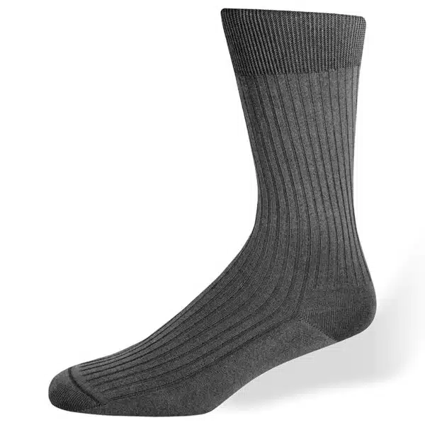 chaussettes gris moyen coton egyptien bouts et talons renforces