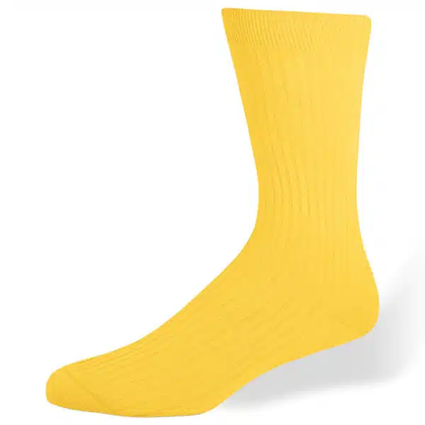chaussettes jaune vif coton egyptien bouts et talons renforces