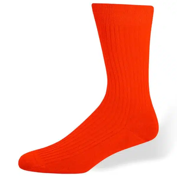 chaussettes orange coton egyptien bouts et talons renforces