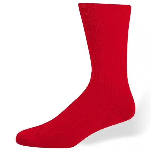 chaussettes rouge coton egyptien bouts et talons renforces