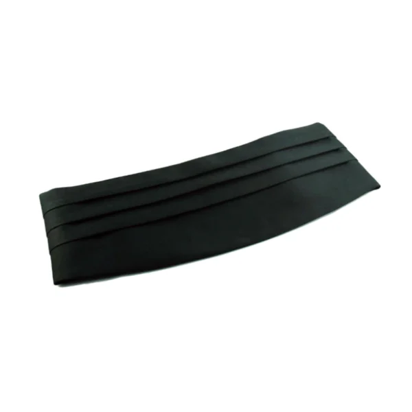 ceinture de smoking noire en satin de polyester attache scratch quatre plis
