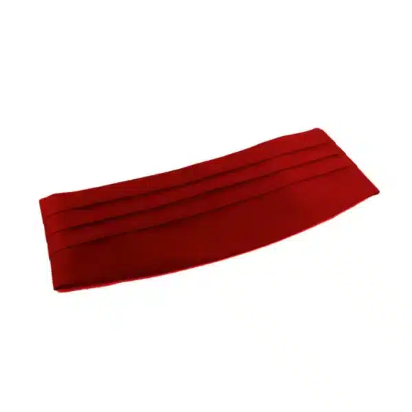 ceinture de smoking rouge en satin de polyester attache scratch quatre plis